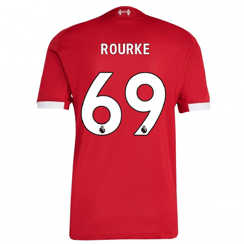 Danxen Män Fidel O'rourke #69 Röd Vit Hemmatröja Matchtröjor 2025/26 Tröjor T-Tröja
