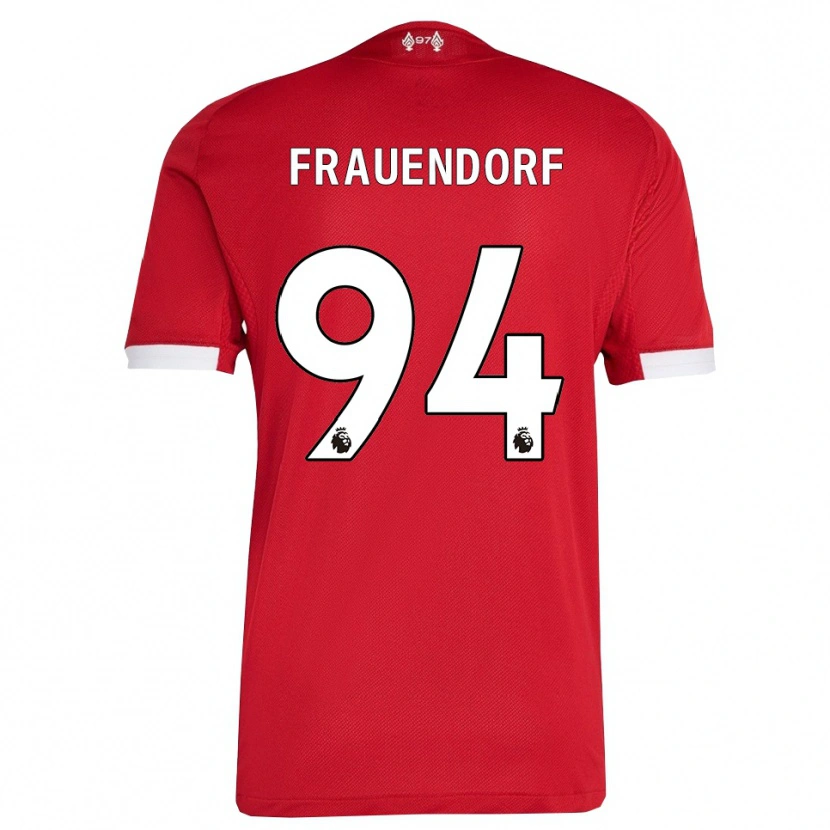 Danxen Män Melkamu Frauendorf #94 Röd Vit Hemmatröja Matchtröjor 2025/26 Tröjor T-Tröja