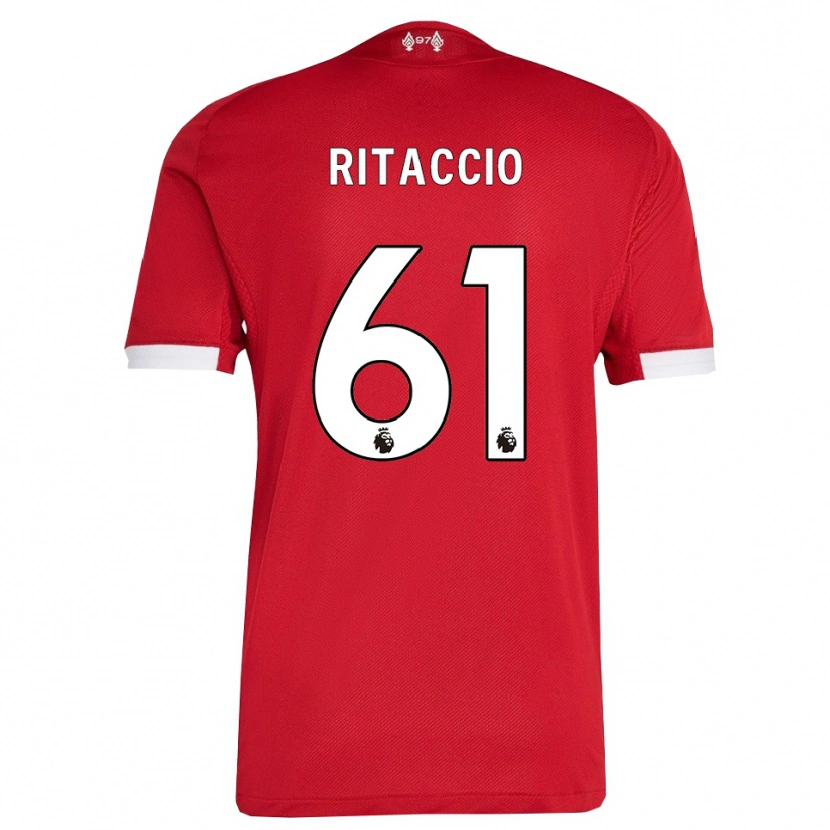 Danxen Män Matteo Ritaccio #61 Röd Vit Hemmatröja Matchtröjor 2025/26 Tröjor T-Tröja