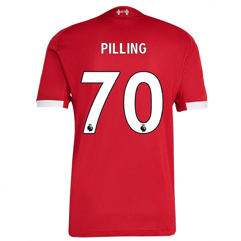 Danxen Män Tommy Pilling #70 Röd Vit Hemmatröja Matchtröjor 2025/26 Tröjor T-Tröja