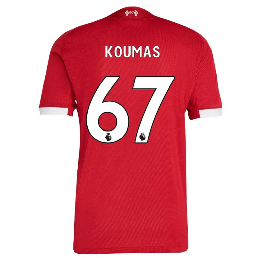 Danxen Män Lewis Koumas #67 Röd Vit Hemmatröja Matchtröjor 2025/26 Tröjor T-Tröja