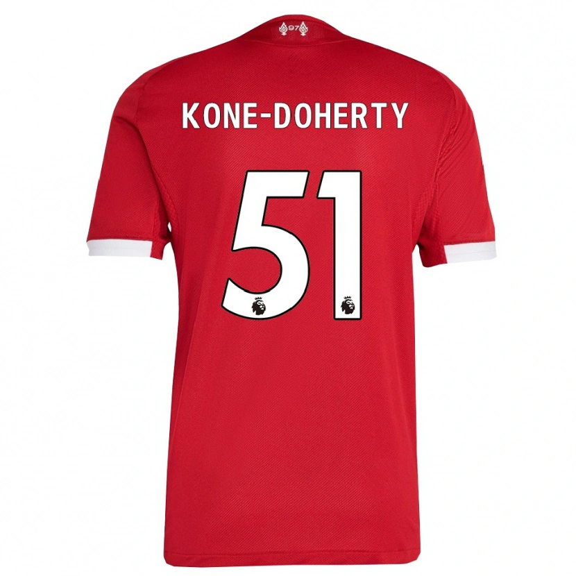Danxen Män Trent Kone-Doherty #51 Röd Vit Hemmatröja Matchtröjor 2025/26 Tröjor T-Tröja