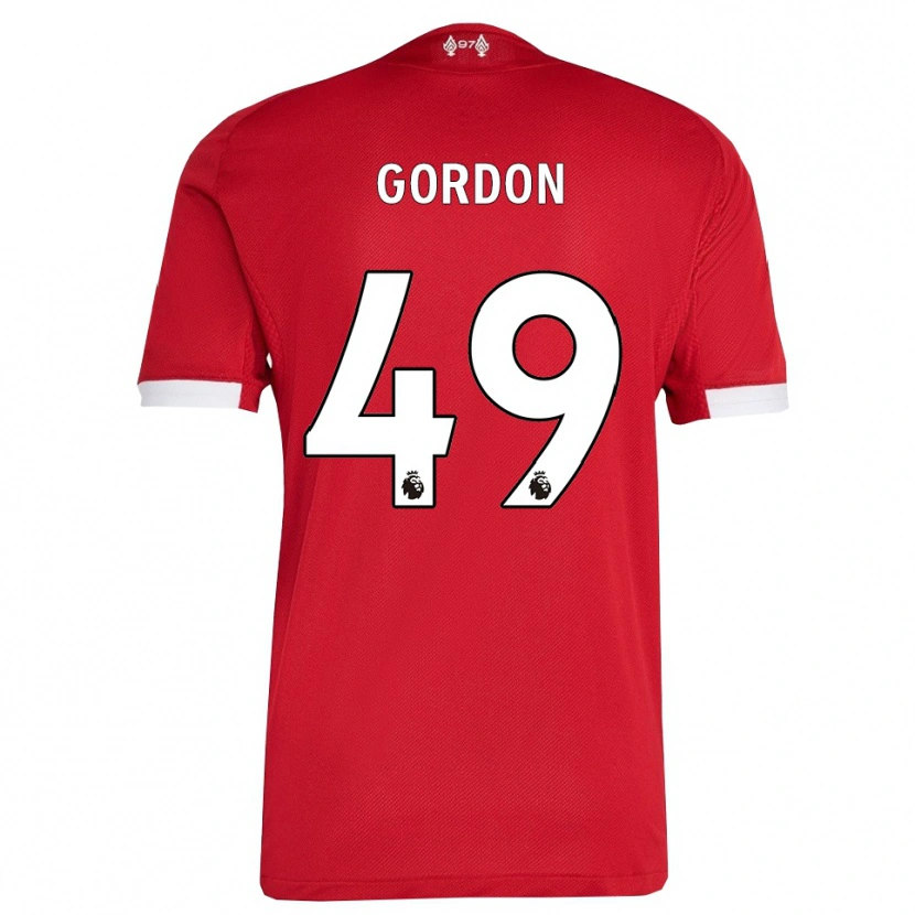 Danxen Män Kaide Gordon #49 Röd Vit Hemmatröja Matchtröjor 2025/26 Tröjor T-Tröja