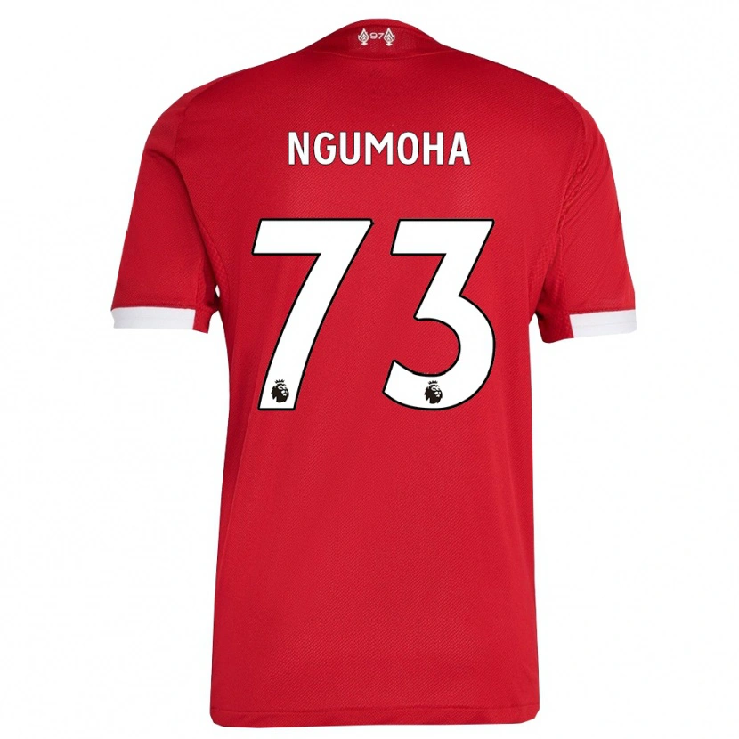 Danxen Män Rio Ngumoha #73 Röd Vit Hemmatröja Matchtröjor 2025/26 Tröjor T-Tröja