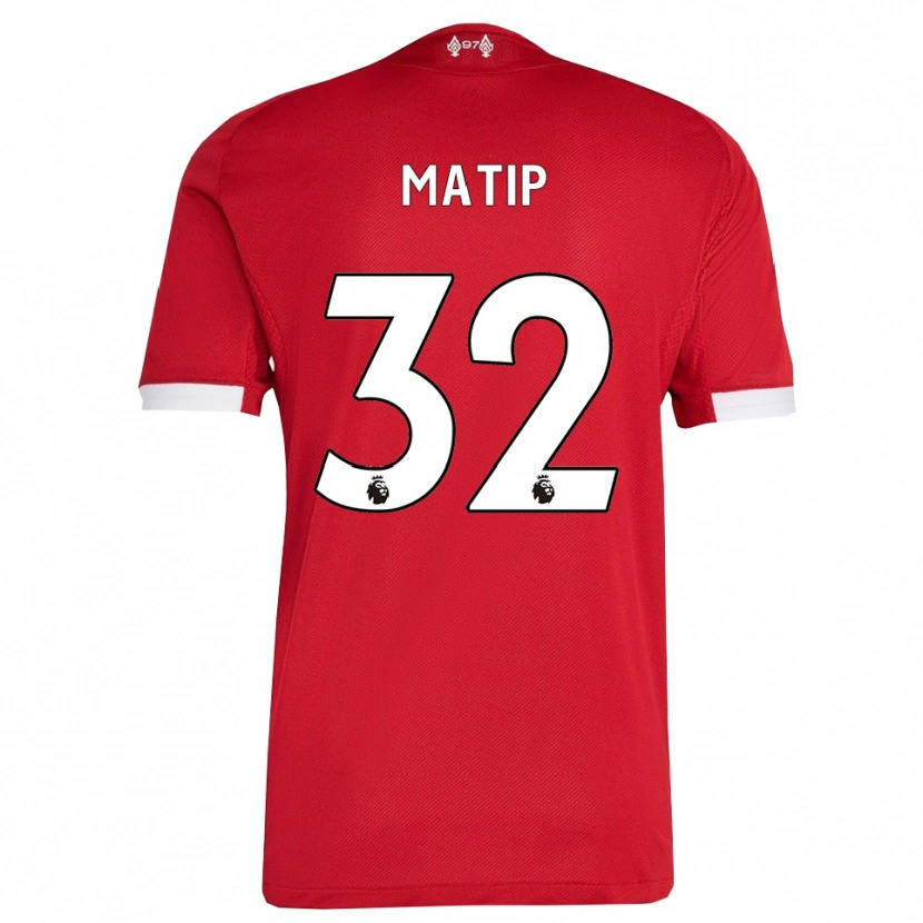 Danxen Män Joel Matip #32 Röd Vit Hemmatröja Matchtröjor 2025/26 Tröjor T-Tröja