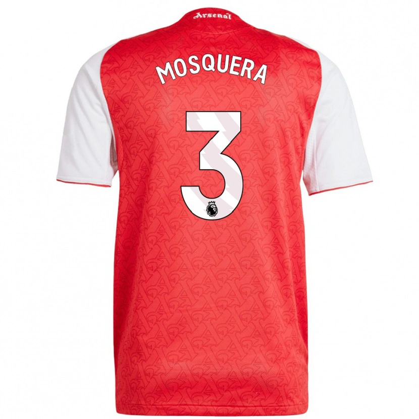 Danxen Män Cristhian Mosquera #3 Röd Vit Hemmatröja Matchtröjor 2025/26 Tröjor T-Tröja