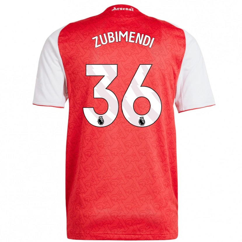 Danxen Män Martín Zubimendi #36 Röd Vit Hemmatröja Matchtröjor 2025/26 Tröjor T-Tröja