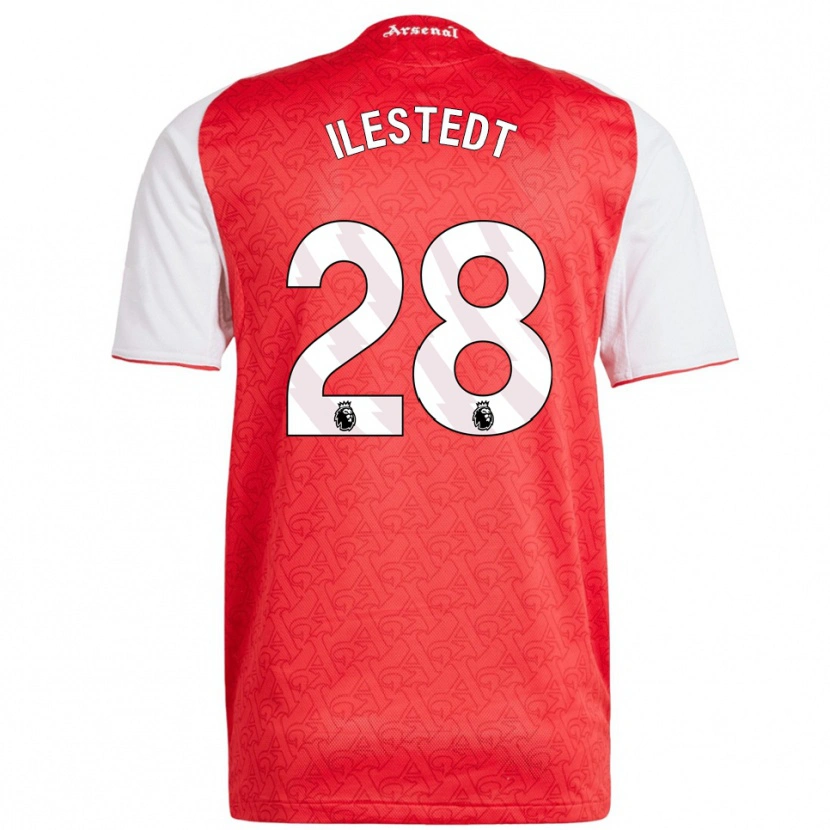 Danxen Män Amanda Ilestedt #28 Röd Vit Hemmatröja Matchtröjor 2025/26 Tröjor T-Tröja