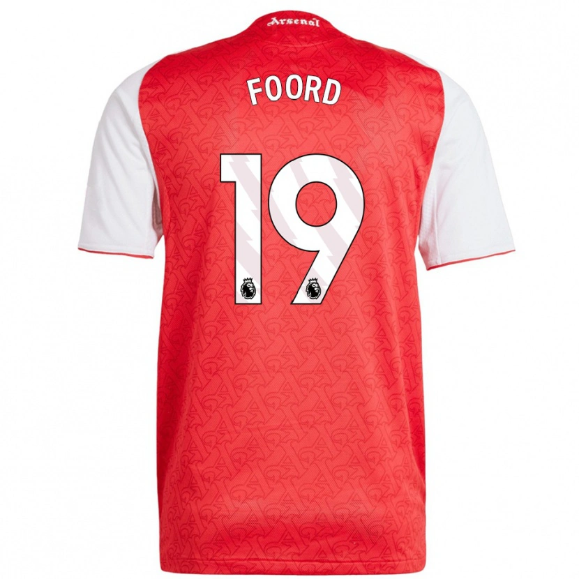 Danxen Män Caitlin Foord #19 Röd Vit Hemmatröja Matchtröjor 2025/26 Tröjor T-Tröja