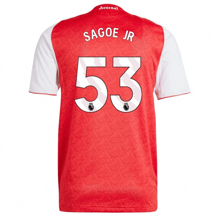 Danxen Män Charles Sagoe Jr #53 Röd Vit Hemmatröja Matchtröjor 2025/26 Tröjor T-Tröja