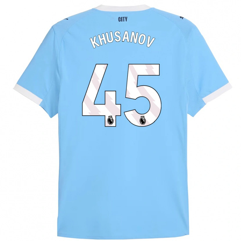 Danxen Män Abdukodir Khusanov #45 Himmelsblå Vit Hemmatröja Matchtröjor 2025/26 Tröjor T-Tröja