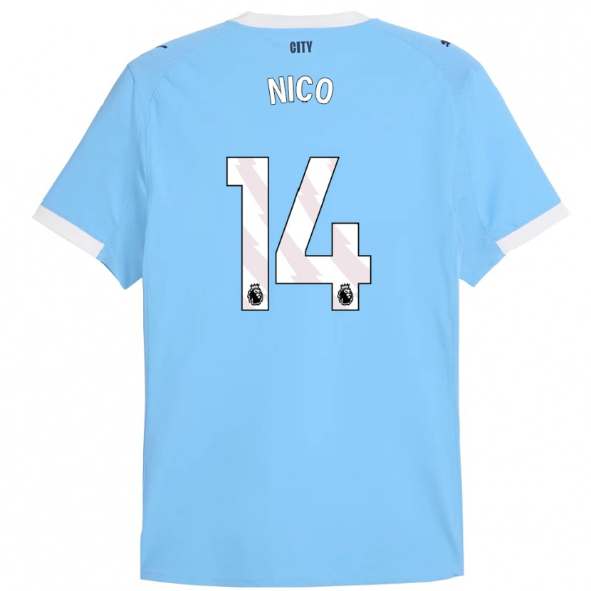 Danxen Män Nico González #14 Himmelsblå Vit Hemmatröja Matchtröjor 2025/26 Tröjor T-Tröja