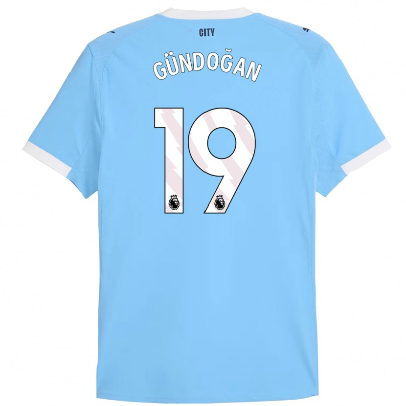 Danxen Män İlkay Gündoğan #19 Himmelsblå Vit Hemmatröja Matchtröjor 2025/26 Tröjor T-Tröja