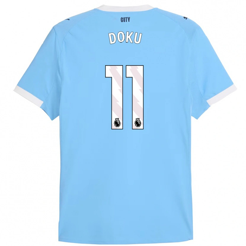 Danxen Män Jérémy Doku #11 Himmelsblå Vit Hemmatröja Matchtröjor 2025/26 Tröjor T-Tröja