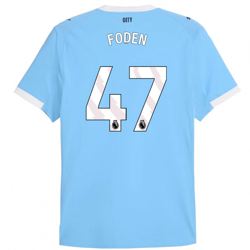 Danxen Män Phil Foden #47 Himmelsblå Vit Hemmatröja Matchtröjor 2025/26 Tröjor T-Tröja