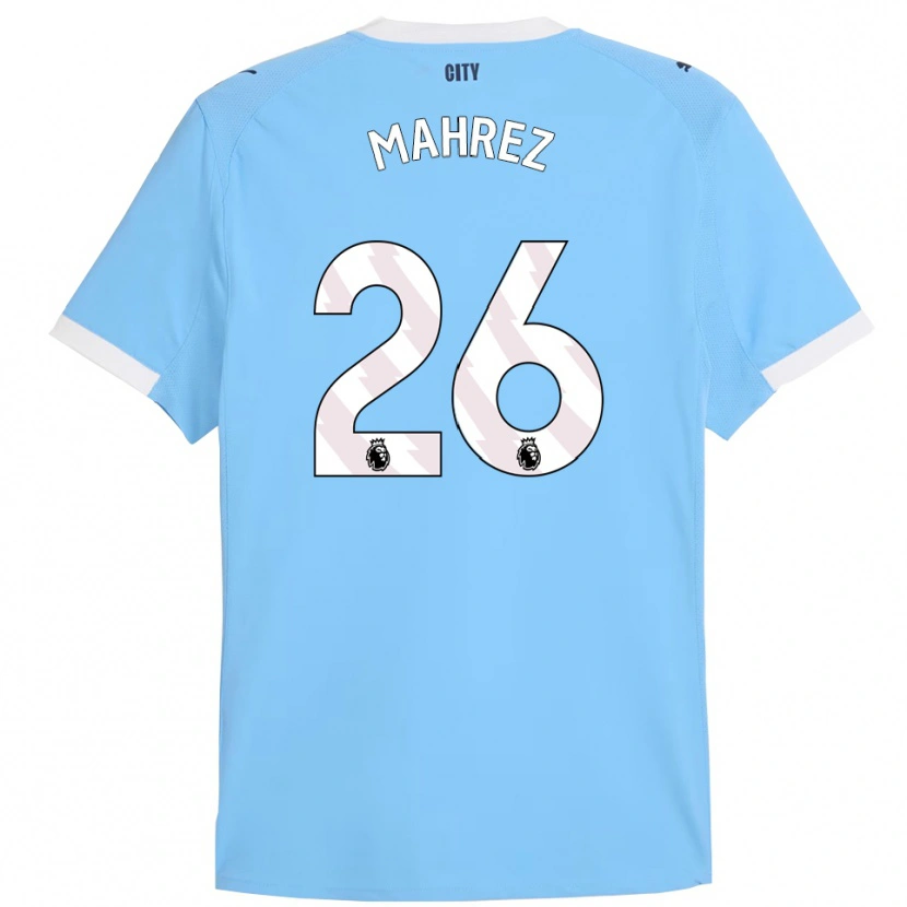 Danxen Män Riyad Mahrez #26 Himmelsblå Vit Hemmatröja Matchtröjor 2025/26 Tröjor T-Tröja