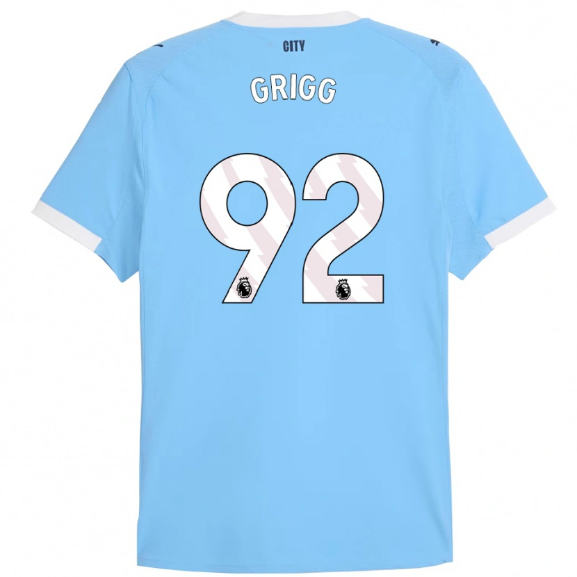 Danxen Män Finley Grigg #92 Himmelsblå Vit Hemmatröja Matchtröjor 2025/26 Tröjor T-Tröja