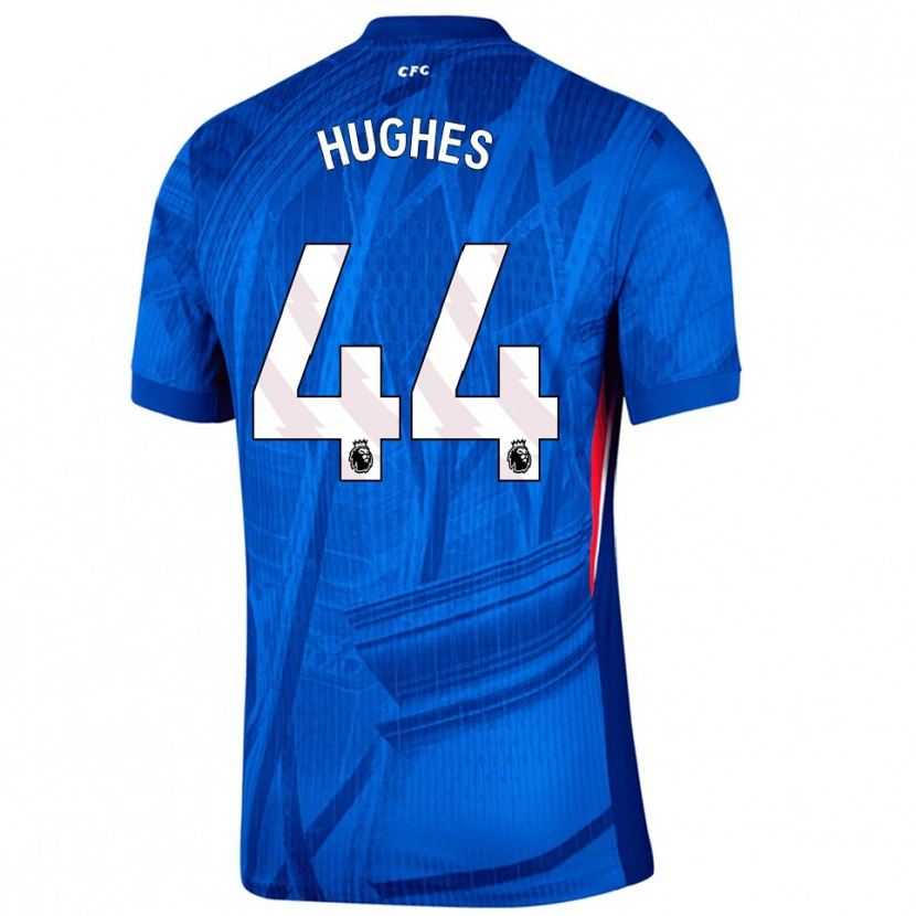 Danxen Män Brodi Hughes #44 Blå Vit Hemmatröja Matchtröjor 2025/26 Tröjor T-Tröja