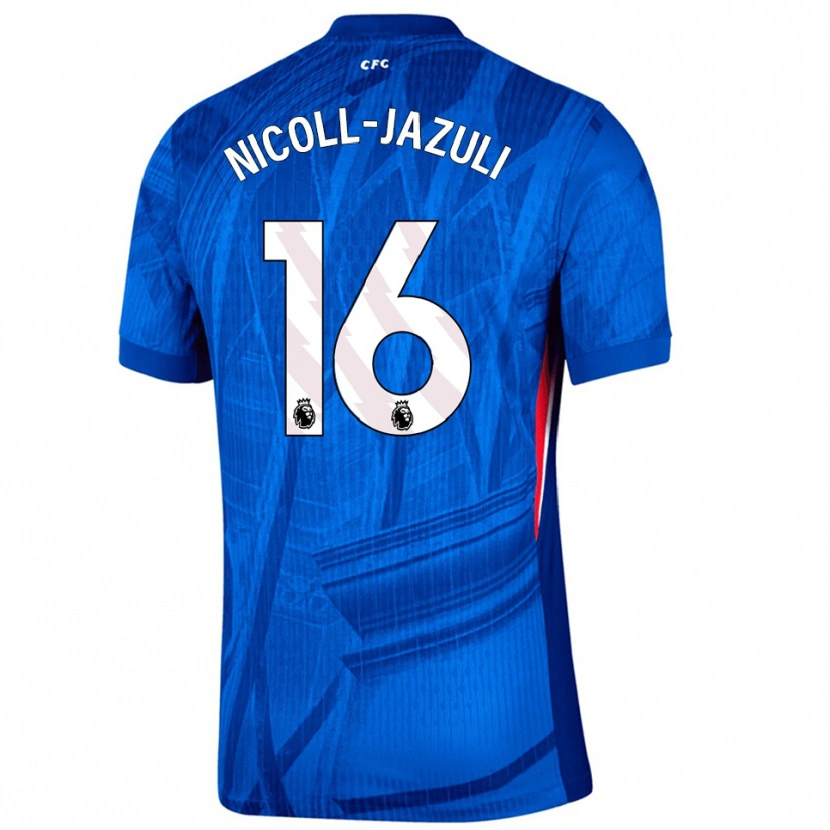 Danxen Män Mahdi Nicoll-Jazuli #16 Blå Vit Hemmatröja Matchtröjor 2025/26 Tröjor T-Tröja