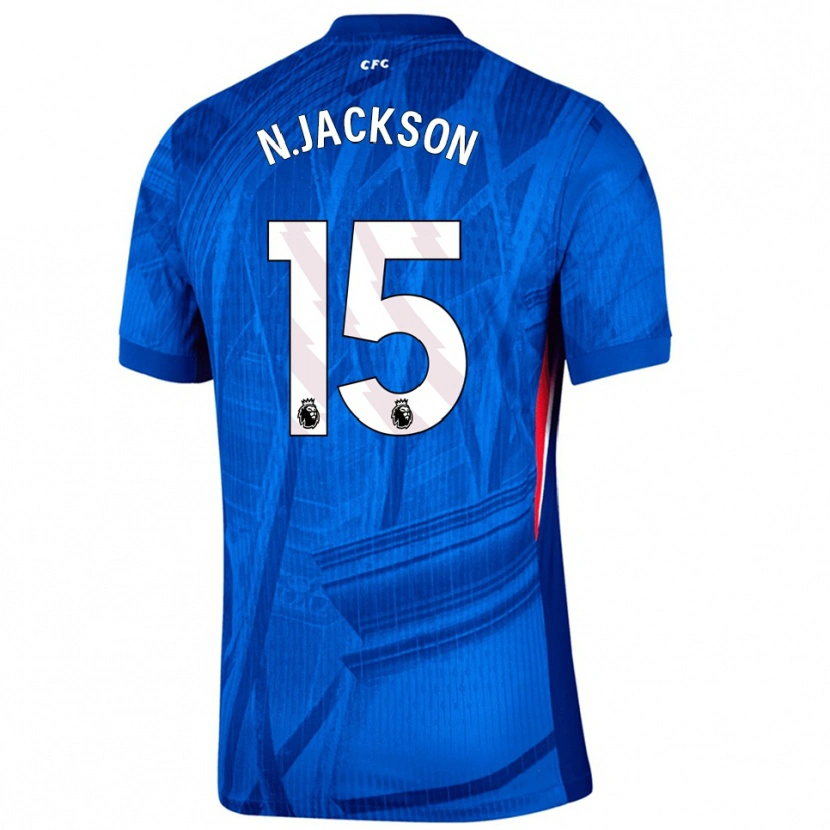 Danxen Män Nicolas Jackson #15 Blå Vit Hemmatröja Matchtröjor 2025/26 Tröjor T-Tröja