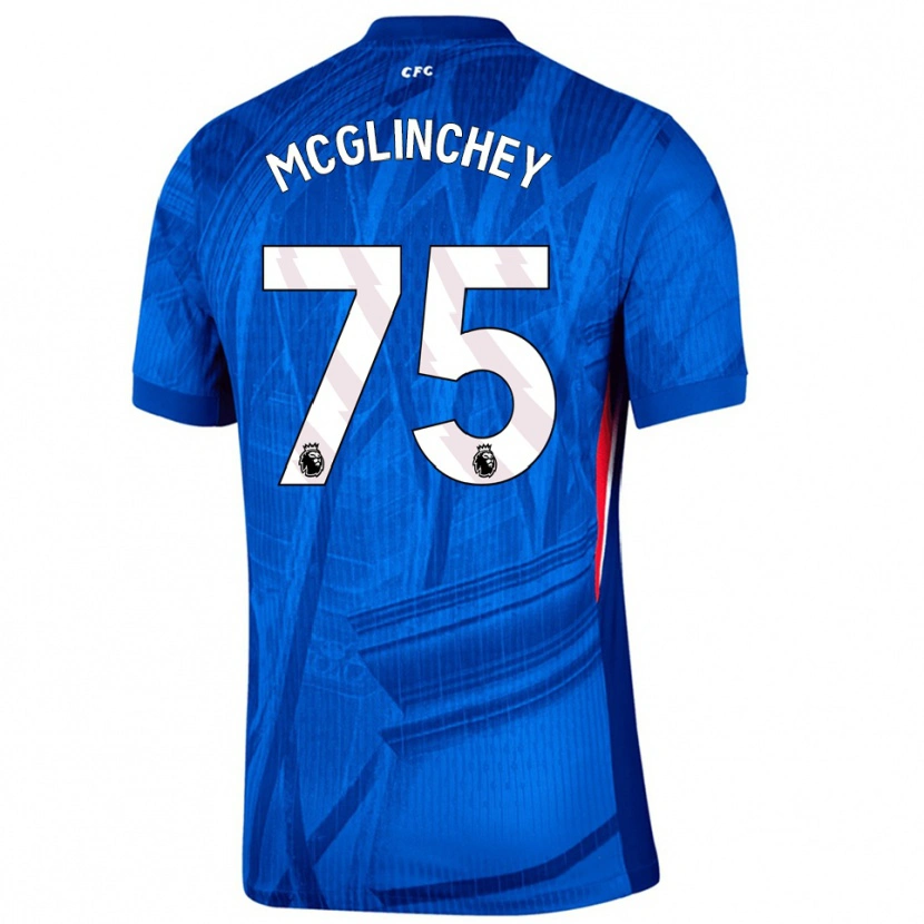 Danxen Män Harry Mcglinchey #75 Blå Vit Hemmatröja Matchtröjor 2025/26 Tröjor T-Tröja