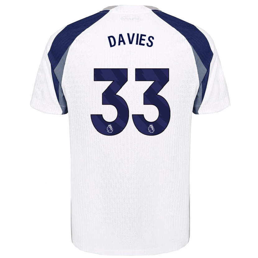 Danxen Män Ben Davies #33 Vit Marinblå Hemmatröja Matchtröjor 2025/26 Tröjor T-Tröja