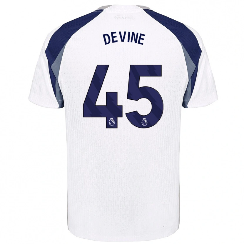 Danxen Män Alfie Devine #45 Vit Marinblå Hemmatröja Matchtröjor 2025/26 Tröjor T-Tröja