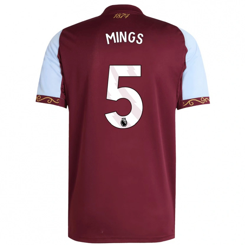 Danxen Män Tyrone Mings #5 Vinröd Himmelsblå Hemmatröja Matchtröjor 2025/26 Tröjor T-Tröja