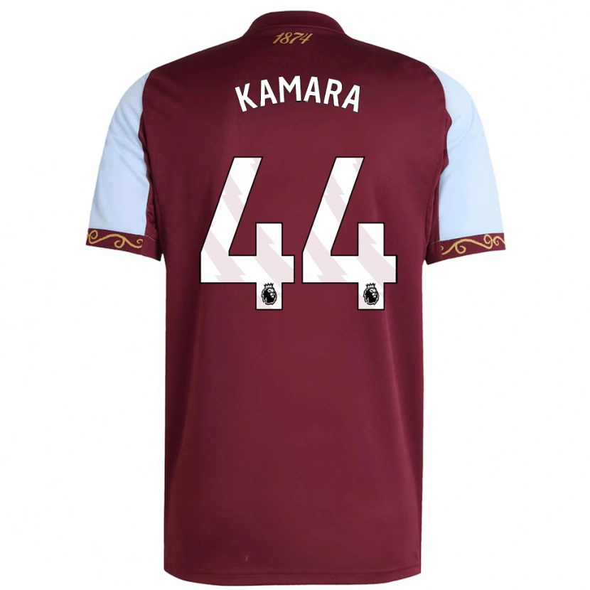 Danxen Män Boubacar Kamara #44 Vinröd Himmelsblå Hemmatröja Matchtröjor 2025/26 Tröjor T-Tröja