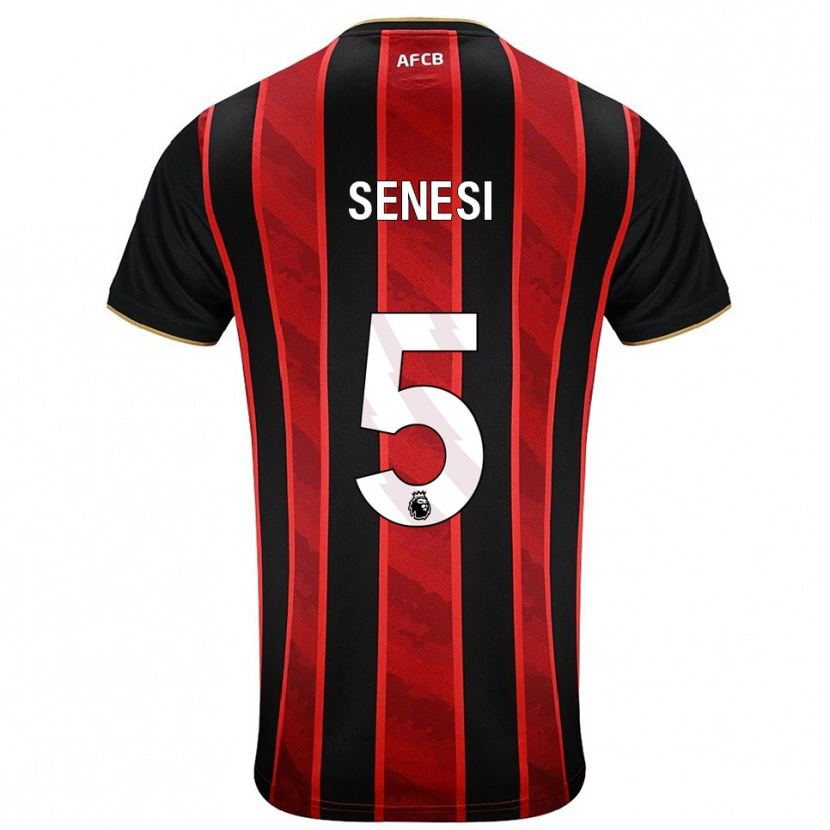 Danxen Män Marcos Senesi #5 Röd Svart Hemmatröja Matchtröjor 2025/26 Tröjor T-Tröja