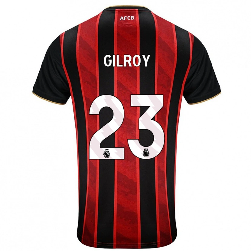 Danxen Män Chloe Gilroy #23 Röd Svart Hemmatröja Matchtröjor 2025/26 Tröjor T-Tröja