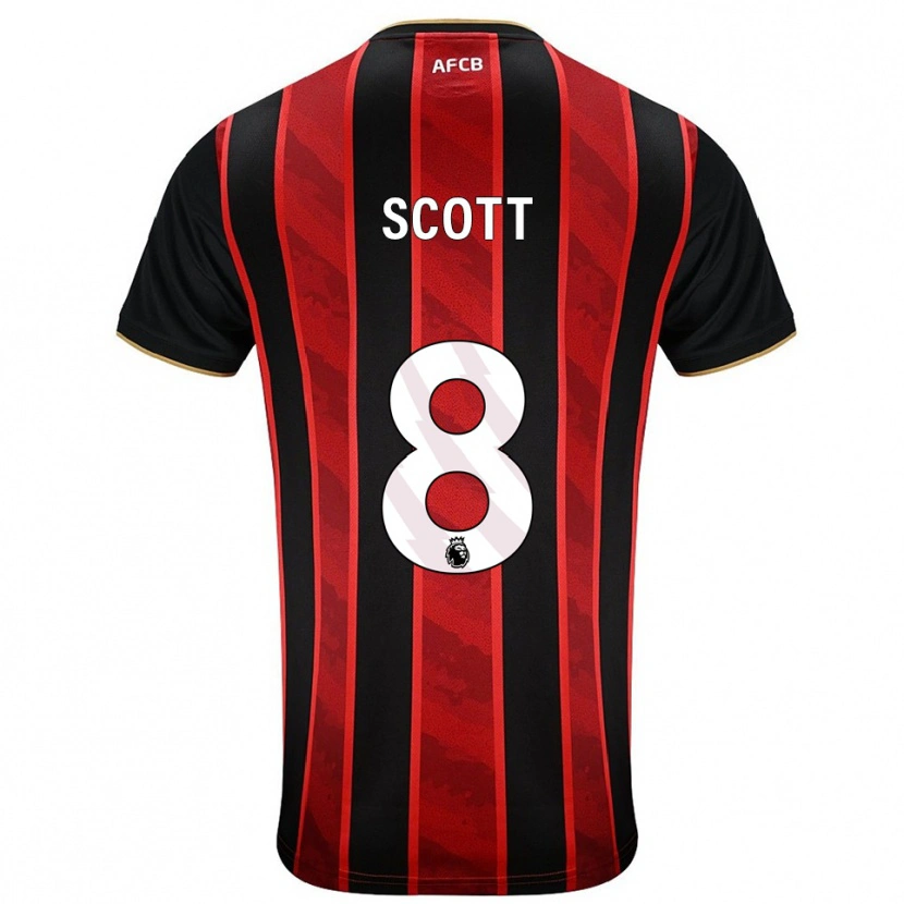 Danxen Män Alex Scott #8 Röd Svart Hemmatröja Matchtröjor 2025/26 Tröjor T-Tröja