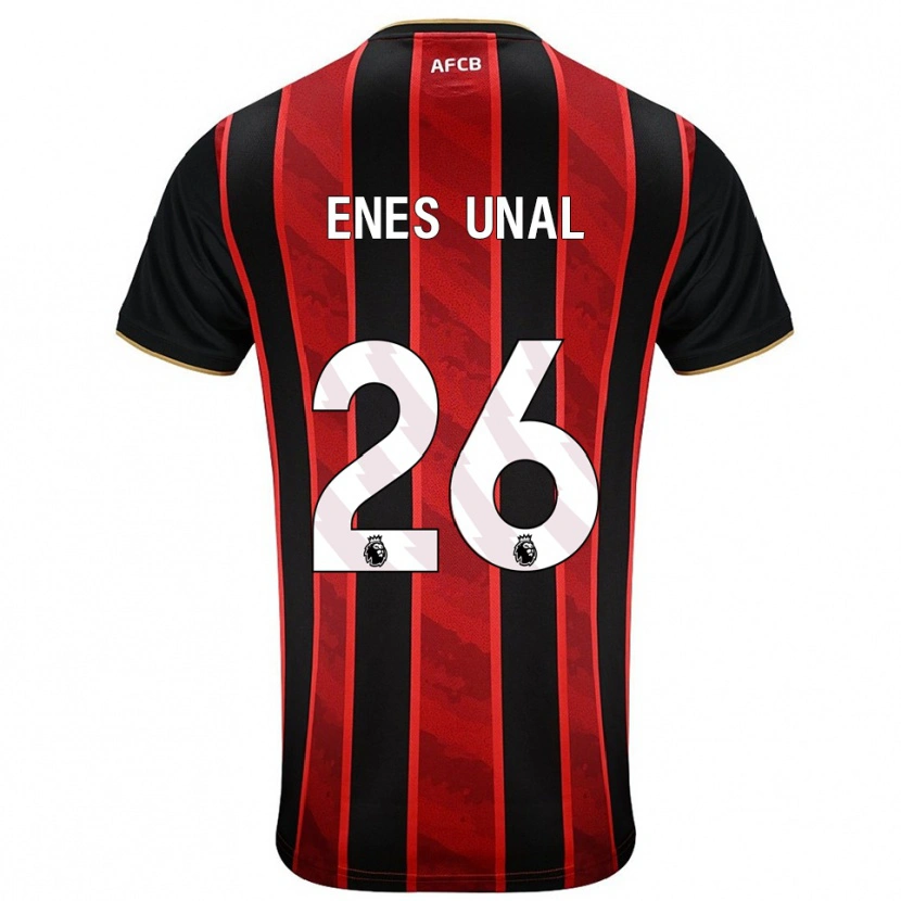 Danxen Män Enes Ünal #26 Röd Svart Hemmatröja Matchtröjor 2025/26 Tröjor T-Tröja