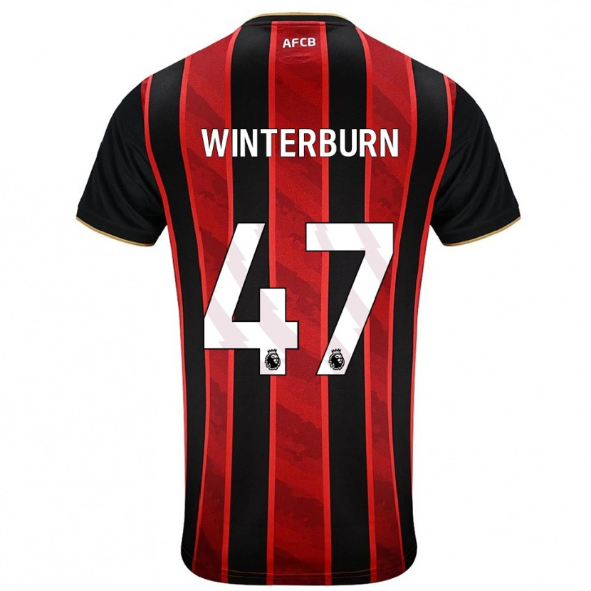 Danxen Män Ben Winterburn #47 Röd Svart Hemmatröja Matchtröjor 2025/26 Tröjor T-Tröja