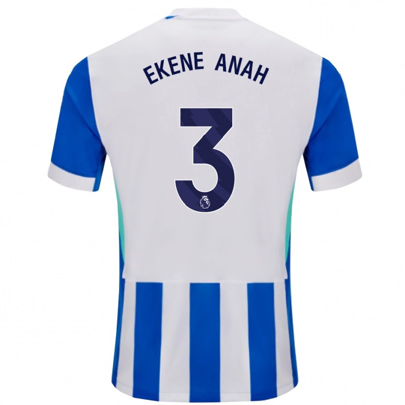 Danxen Män Cristiano Ekene Anah #3 Blå Vit Hemmatröja Matchtröjor 2025/26 Tröjor T-Tröja
