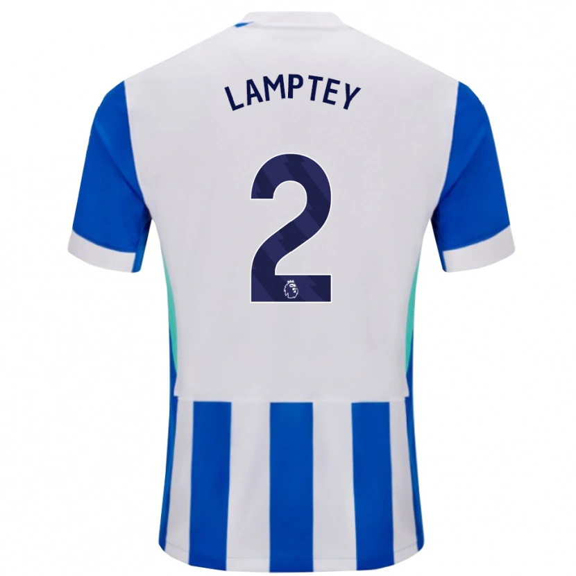 Danxen Män Tariq Lamptey #2 Blå Vit Hemmatröja Matchtröjor 2025/26 Tröjor T-Tröja