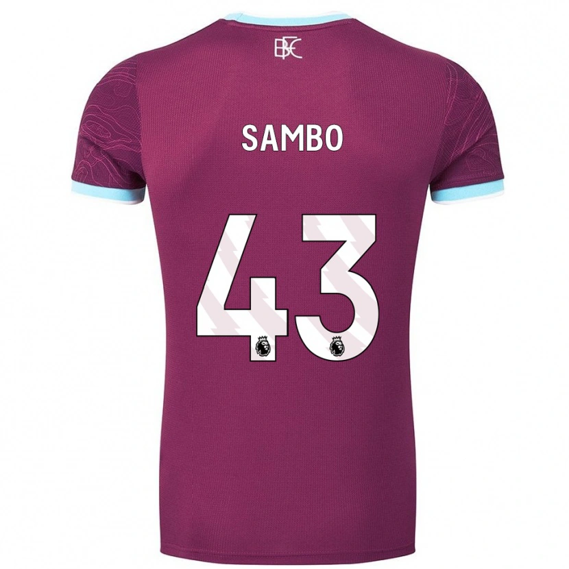 Danxen Män Shurandy Sambo #43 Vinröd Himmelsblå Hemmatröja Matchtröjor 2025/26 Tröjor T-Tröja