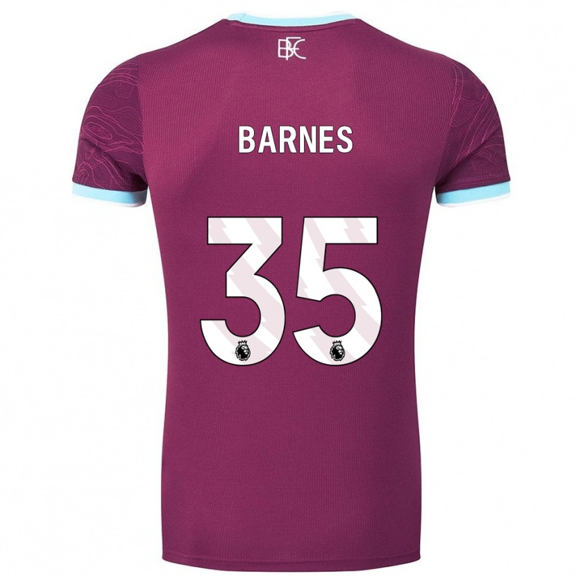 Danxen Män Ashley Barnes #35 Vinröd Himmelsblå Hemmatröja Matchtröjor 2025/26 Tröjor T-Tröja