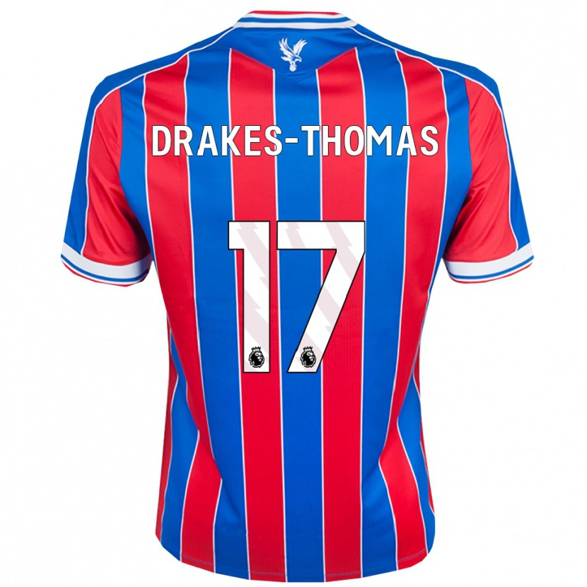 Danxen Män Joél Drakes-Thomas #17 Blå Röd Vit Hemmatröja Matchtröjor 2025/26 Tröjor T-Tröja