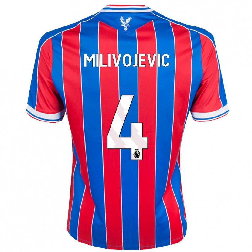 Danxen Män Luka Milivojevic #4 Blå Röd Vit Hemmatröja Matchtröjor 2025/26 Tröjor T-Tröja