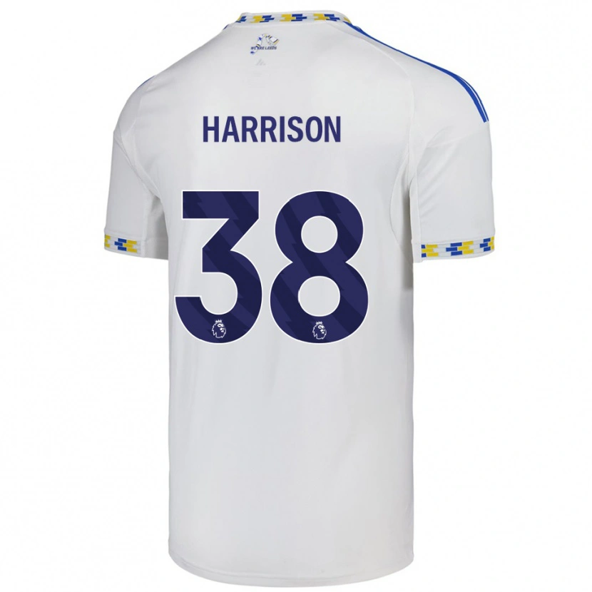 Danxen Män Jack Harrison #38 Vit Blå Hemmatröja Matchtröjor 2025/26 Tröjor T-Tröja