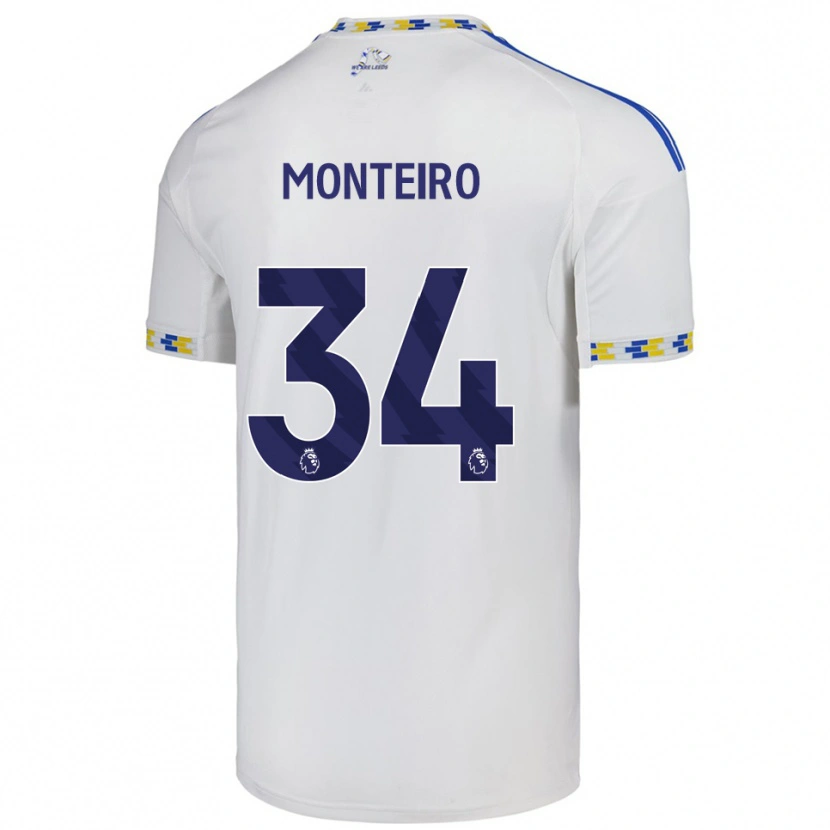 Danxen Män Diogo Monteiro #34 Vit Blå Hemmatröja Matchtröjor 2025/26 Tröjor T-Tröja