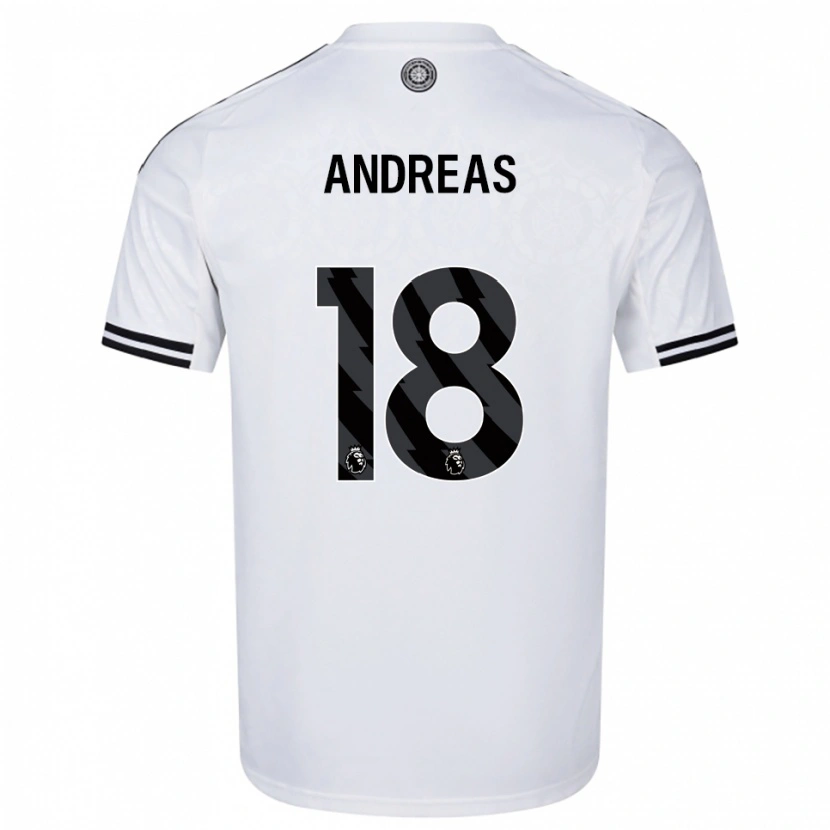 Danxen Män Andreas Pereira #18 Vit Svart Hemmatröja Matchtröjor 2025/26 Tröjor T-Tröja