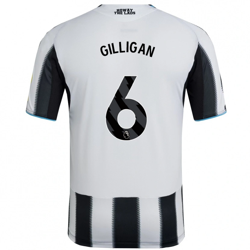 Danxen Män Luke Gilligan #6 Svart Vit Hemmatröja Matchtröjor 2025/26 Tröjor T-Tröja