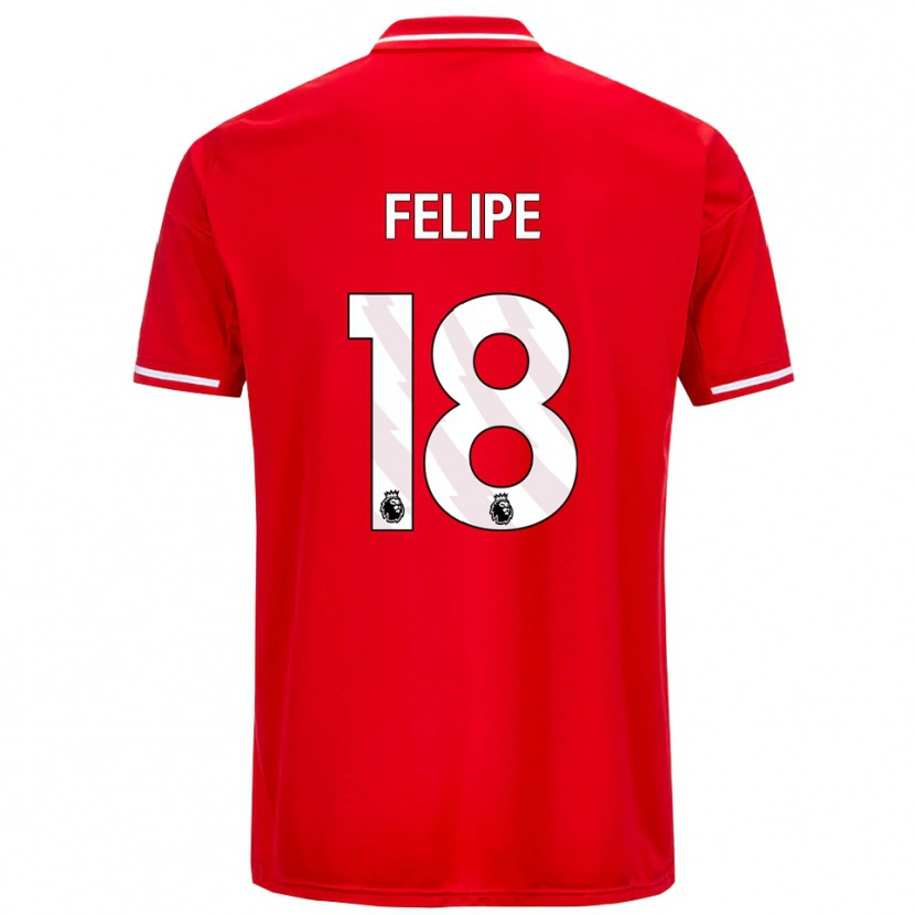 Danxen Män Felipe #18 Röd Vit Hemmatröja Matchtröjor 2025/26 Tröjor T-Tröja