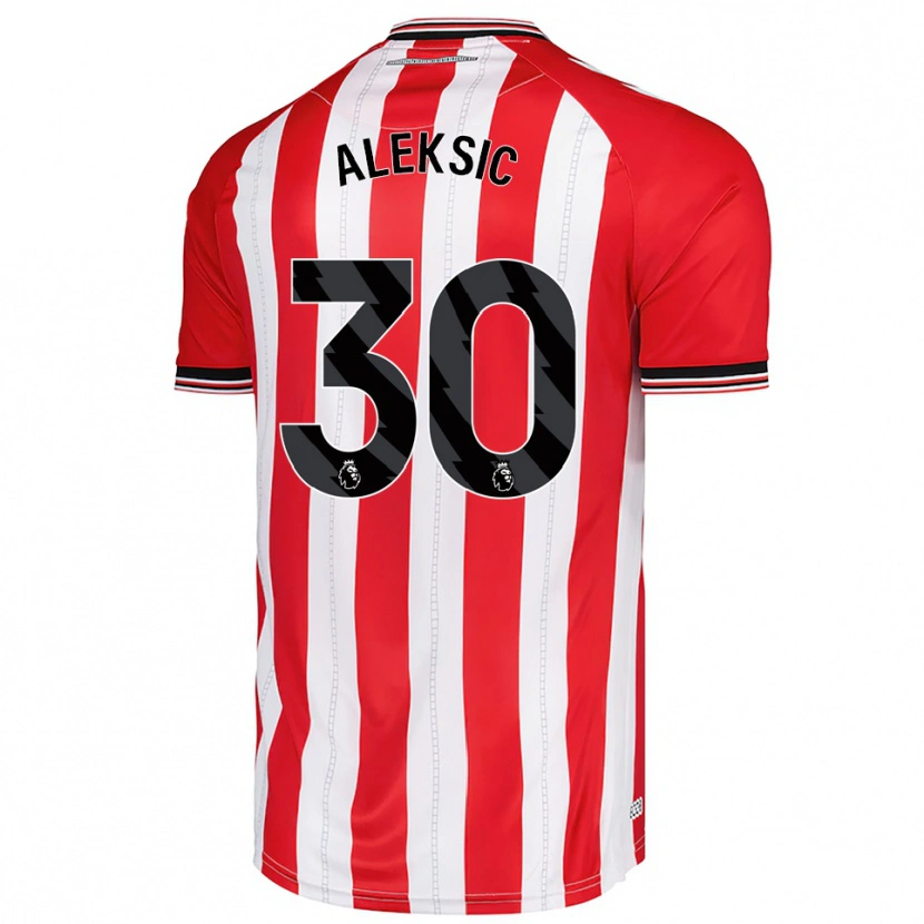 Danxen Män Milan Aleksic #30 Röd Vit Hemmatröja Matchtröjor 2025/26 Tröjor T-Tröja