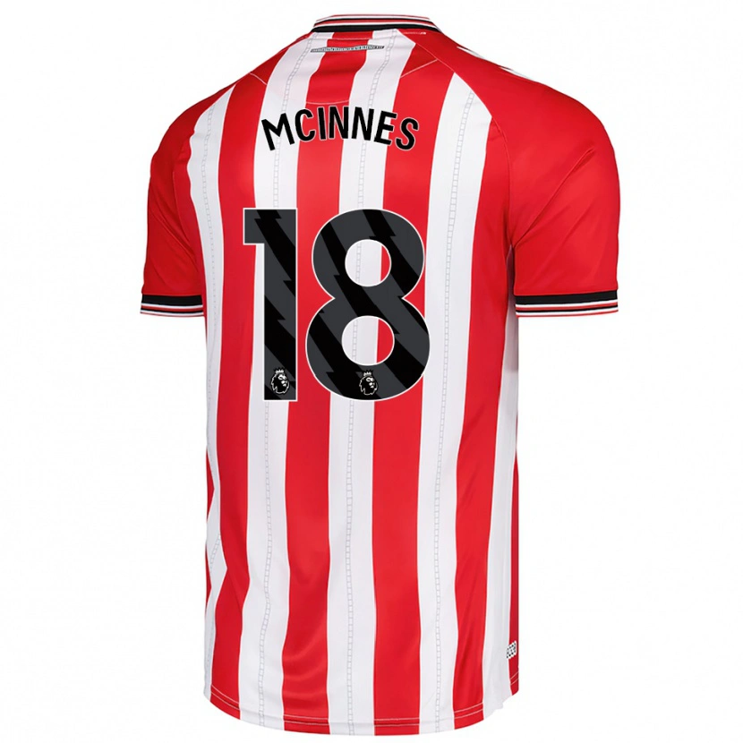 Danxen Män Libbi Mcinnes #18 Röd Vit Hemmatröja Matchtröjor 2025/26 Tröjor T-Tröja