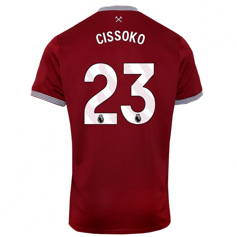 Danxen Män Hawa Cissoko #23 Vinröd Vit Hemmatröja Matchtröjor 2025/26 Tröjor T-Tröja