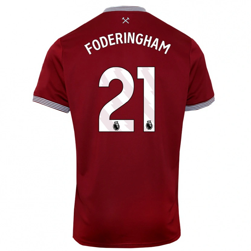 Danxen Män Wes Foderingham #21 Vinröd Vit Hemmatröja Matchtröjor 2025/26 Tröjor T-Tröja
