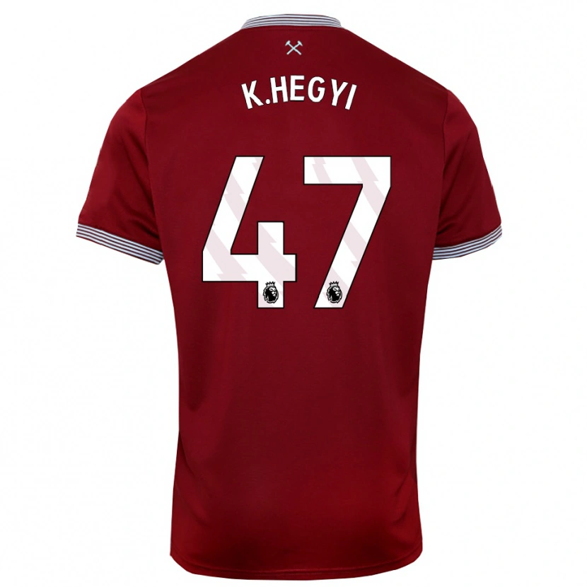 Danxen Män Krisztian Hegyi #47 Vinröd Vit Hemmatröja Matchtröjor 2025/26 Tröjor T-Tröja